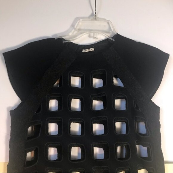 Miu Miu Runway Rare Cut Out Shift Dress Eyelet Embroidered Wool Blend Minimalist - Picture 12 of 16